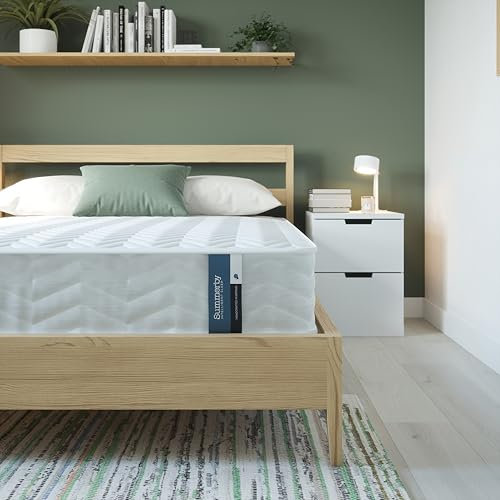 Summerby Sleep No 1 Kleine Doppelmatratze (122 cm x 190 cm), CertiPUR Memory Foam & Spiralfeder-Hybrid-Matratze, erschwingliche, orthopädische, mittelfeste und stützende Matratze für kleines