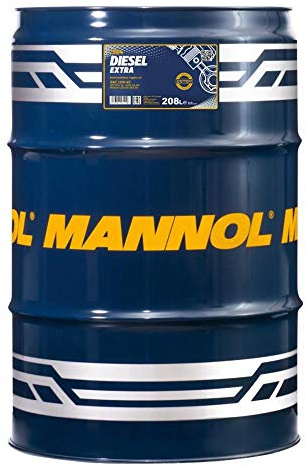 MANNOL 7504 Diesel Extra Motoröl 10W-40, für Diesel + Benzinmotoren, 208L | Erfüllt API CH-4/SN, ACEA A3/B4, VW- und MB-Normen, Verschleißschutz für PKW, Transporter und leichte Nutzfahrzeuge