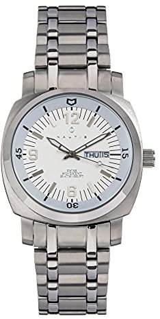 NAUTIS Stealth Quartz Silver Stainless Steel Bracelet Men's Watch with Date GL2087-D