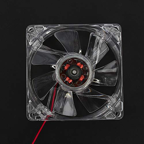 PC Cooling Fan, 4Pin DC 12V 80mm Blue LED Light CPU PC Computer Cooling Case Fan