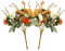 Realjoy 21 Heads Diamond Small Rose Artificial Flowers Artificial Rose Flower Bouquets for Home Wedding Party Decoration 2Pcs (Autumn Diamond Orange)