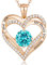CDE Collier Femme Argent Sterling 925 Or Rose Forever Love Coeur Pierre de Naissance Collier pour Femme Bijoux Cadeau d'anniversaire pour sa Petite Amie Maman Saint Valentin Noël Fête des Mères