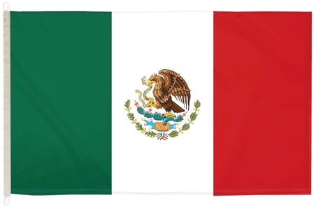 Duraflag Mexico Lot de 5 x 3 drapeaux mexicains 1,5 m x 0,9 m avec clips.