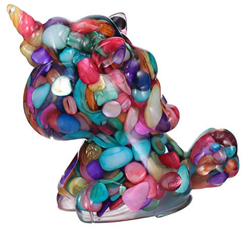 BESPORTBLE Adornos De Grava De Cristal Escultura Coleccionable De Animales Figuras De Unicornio De Cristal Escultura De Vidrio Decoraciones para El Hogar Grava De Cristal Natural Manual Joya