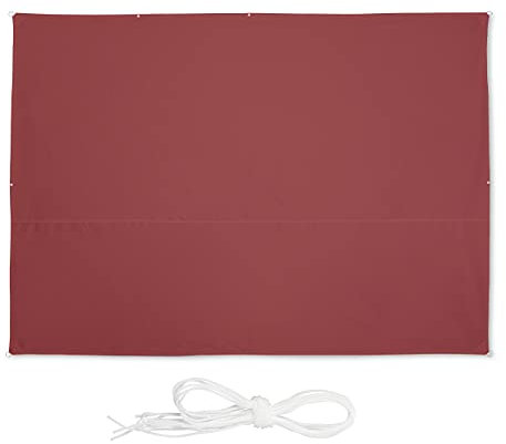 Relaxdays Tenda da Sole per Esterni Rettangolare, Idrorepellente, Anti UV, Terrazza e Giardino, 3,5 x 4,5 m, Bordeaux