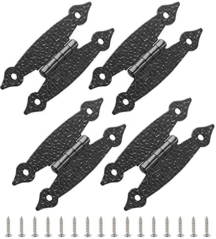 Rierdge Bisagras en H de acero laminado en frío, bisagras planas antiguas en forma de H para armario de persiana