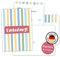 Decento® Einladungskarten für Geburtstag Party - 8 Karten mit Umschlag für Mädchen Jungen - Einladung für Kindergeburtstag, Feier, Fete - Streifen-Design - Postkarten für Kinder Erwachsene