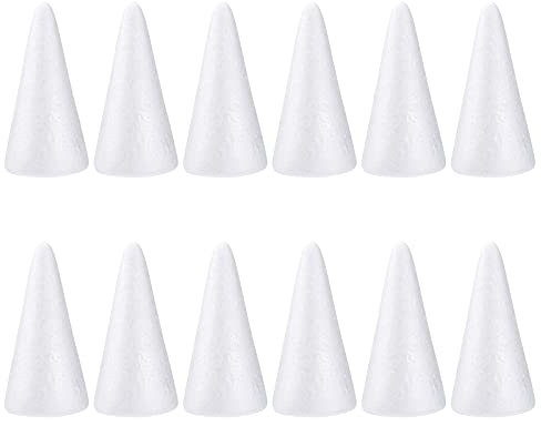 Generic 12 Stück 15 cm -Kegelformen, weiß, zum Selbermachen, für Modellieren, Handwerk, Weihnachten, Heimdekoration
