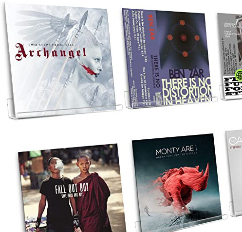 Scaffale per dischi in vinile acrilico trasparente da parete, mensole galleggianti trasparenti Supporto per espositori per dischi in acrilico (6 pezzi, 30,4 cm)