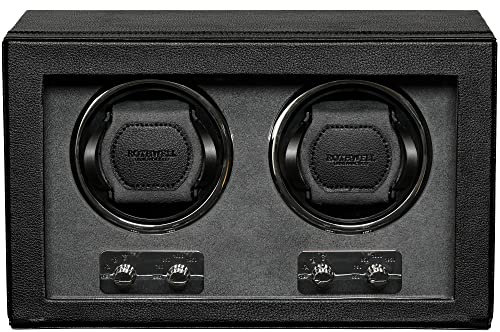 ROTHWELL Doppel-Uhrenbeweger für Automatikuhren mit leisem Motor mit Mehreren Geschwindigkeiten und Rotationseinstellungen (Schwarz/Grau)