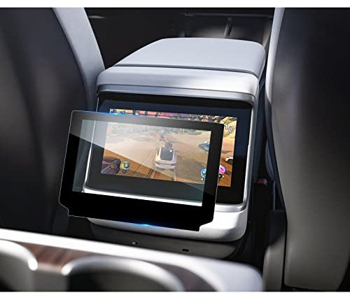 LFOTPP Auto Displayschutzfolie Zubehör für Model S/Model X Rear Screen (Plaid & Long Range), Anti-Scratch Tempered Glas 9H Gehärtetes kratzfest Foile (8 Zoll mit schwarzem Rahmen)