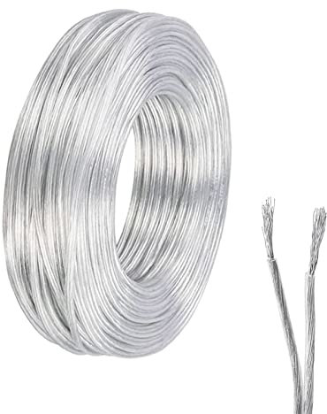 ZoZoMaiy 10 Metre Filo Elettrico, Cavo Elettrico Trasparente a 2 Conduttori, Piatto PVC Cavo Elettrico Filo, Diametro Esterno 3.6mm, per I'installazione di Apparecchiature di Piccola Potenza