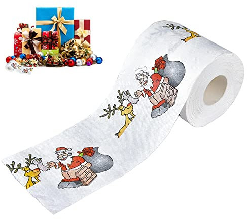 Weihnachten Toilettenpapier Weihnachtsmann Klopapie Weihnachten Toilettenpapierrollen Weihnachten Muster Toilettenpapier Streich Weihnachten Party Serviette Party für Urlaub Winter Geburtstagsfeier