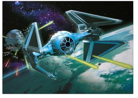 Displate – Metallposter - Magnet-Montage - Star Wars - Battle Zone - Tie Interceptor - Größe L - 67,5x48cm