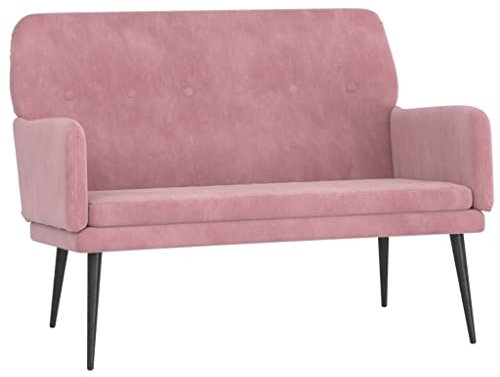 vidaXL Sitzbank mit Rückenlehne Polsterbank Flurbank Bank Wohnzimmer Sofa Polstersofa Esszimmerbank Garderobenbank Rosa 108x79x79cm Samt