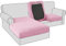 Sofa Sitzkissenbezug, Samt Stretch Bezug für Sofa Sitzkissen, Elastische Couchüberzüge, Sofasitzbezug Schonbezug Ersatz für einzelne Kissen (Kissenbezug,Rosa)