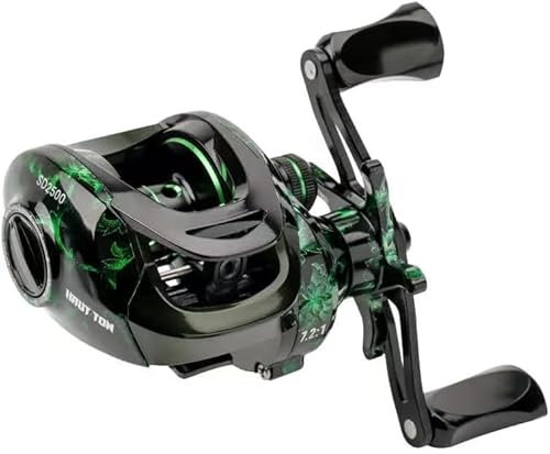 Moulinet de pêche à la baitcasting, système de freinage magnétique pour la pêche en Eau salée et en Eau Douce, Moulinet de pêche avec roulements à Billes en Acier Inoxydable 18 + 1BB, Disponible en