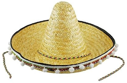 WUURAA Handgefertigter Mexikanischer Sombrero Klein Bis Groß Perfekt Für Spanische Feiertage Mexikanischer Strohhut Fiesta Strohhut