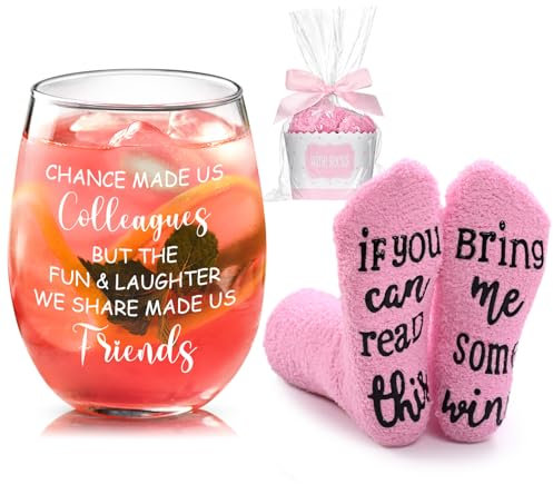 Joymaking Wine Glass Socks Set - Gifts for Retirement, New Job, or Thank You Occasions