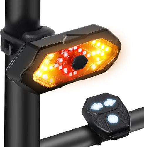 Fanale posteriore della bicicletta con segnali di svolta, fanale posteriore della bicicletta con telecomando senza fili, USB ricaricabile 5 modalità impermeabile fanale posteriore del ciclismo