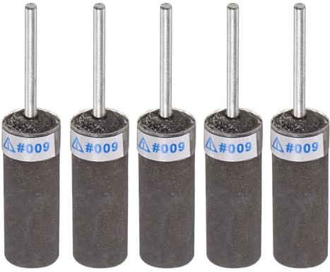 sourcing map 5 rollos de papel de lija abrasivo, grano 600, 2,35 mm, vástago, tambores de lijado, manguitos, cabezal de molienda para carpintería, vidrio, metal pulido