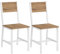 VASAGLE Juego de 2 Sillas de Comedor, Marco de Acero, Estilo Industrial, para Comedor, Salón, Cocina, Marrón Trigo y Blanco Nube LDC092W01