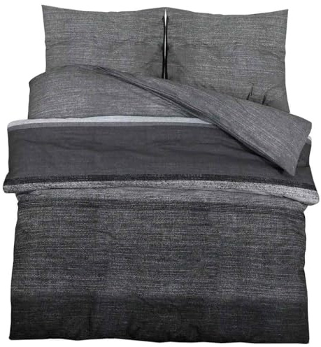 vidaXL Bettwäsche-Set Dunkelgrau 220x240 cm Baumwolle