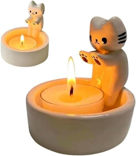 Cat Candle Holder,Cat Warming Paws Candle Holder,Kitten Tea Light Candle Holders,Warming Paws Cat Tealight Holders Ornaments,Cute Candles Holder Gifts For Cat Lovers