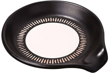 Portacucchiaio Per Piano Cottura, Poggiamestolo Per Bancone Da Cucina, Poggia Cucchiaino Da Caffè, Portacucchiaio Da Cucina, Riposo Per Utensili-Nero-14x13x2.5cm