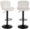 Nusetx Barhocker 2er Set, Barstuhl Höhenverstellbar, Barstühle mit Lehne und Fußstütze, Drehbar Küchenstühle Bar Stool für Esszimmer, Küche und Theke, Beige