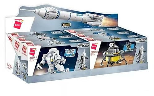 QMAN® 42302-6-in-1 Astronauten-Set für Kinder, Kreatives Konstruktionsspielzeug, Kompatibel mit Anderen Marken