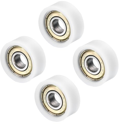 PATIKIL Nylon Riemenscheibe Rad 8x26x8mm 4 Packung 608zz Lager Gleit Förderer Rolle Rad für Tür Fenster Schublade Hardware Fahren Mechanik Ausrüstung Weiß