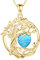 FANCIME Tree of Life Collier arbre de vie en argent sterling plaqué or jaune avec pendentif en pierre de naissance, bijou d'anniversaire, cadeau de Noël pour femme, maman, turquoise