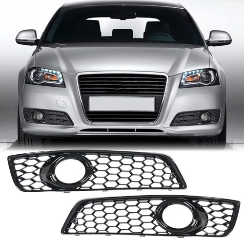 TEDE Parrilla del Parachoques Delantero para Audi A3 8P 2009 2010 2011,Disipación de Calor Rejilla Ventilacion Rejilla de Malla