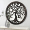 Wooden Round Mirrors Rustic Black Tree of Life Mirror Farmhouse Hanging Mirrors for Wall Decor Decorative for Garden Living Room Bedroom Bathroom Entryway