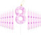 Pink Dog Paw 8th Birthday Candles, Birthday Number 8 Candles for Cake, Pink 8th Birthday Cake Decorations, Pink Cake Topper, Pink Dog Paw Theme for Boys Girls Pet Birthday Party Decorations Supplies