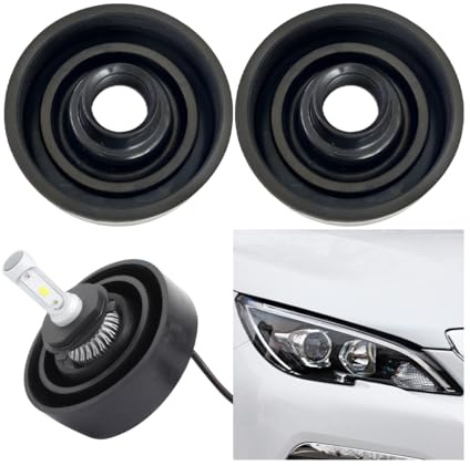 BELOMI Lot de 2 cache-poussière pour phares de voiture, 70 mm en caoutchouc pour ampoules LED H4 avec trou de 20 mm, accessoires de protection de phares de voiture, universels pour SUV, camion,