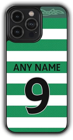 iPhone 8 PLUS/+ Compatible Personalised Celtic Football Phone Case, Name & Number Bumper Cover, Anti-Scratch, Anti-Drop, Camera Lens Protection, Sidewall Bumper, ShockProof Drop Protection