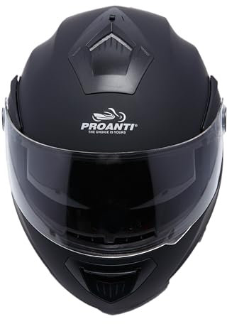 PROANTI Motorradhelm Klapphelm modularer Motorrad Helm mit Visier- und integriertem Sonnenschutz - Schwarz, M