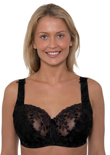 GEMM Floral Embroidered Bra LG900 Plain Black 38H