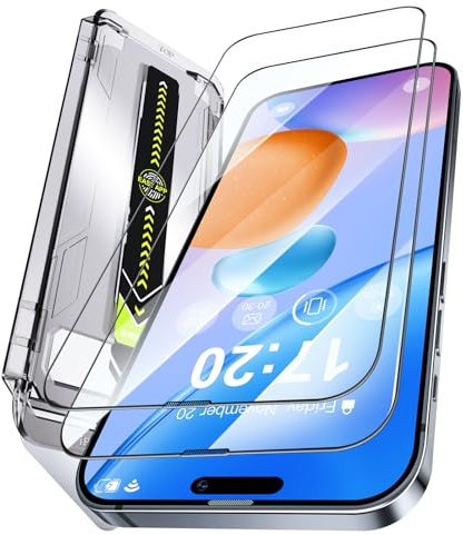 PuyaTeya Unbreak 9H Glass for iPhone 14 pro MAX Screen Protector [Auto-Dust Removal, Bubble Free] 1:1 Full-Coverage Tempered Glass Ultra HD Clear, Case Friendly, 2-Pack