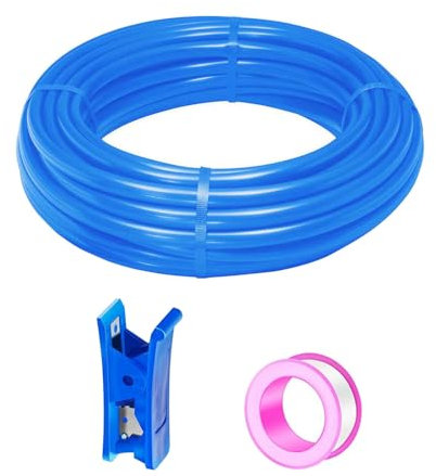 HAXIHA Bleu 12 Meter Tuyau Pneumatique Polyuréthane PU Air Kit 6mm OD x 4mm ID Tuyau Air Comprimé Peut Etre Utilisé pour Les Compresseur Outils Pneumatiques