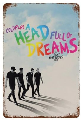 Coldplay A Head Full of DreamsEisenblech, Gemälde, Eisenblech, Malerei, Rost, Poster, dekorative Charaktere, Film, Eisenblech, Künstlerhaus, dekorativer Malstil, 830 x 20 cm