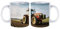LDTVSFZQ Tasse en céramique motif tracteur ferme, tasses à soupe avec poignées, passe au micro-ondes pour décorer une grande tasse à café en céramique brillante pour le bureau et la maison