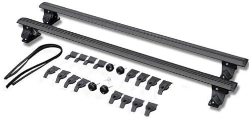 Porte-Bagages Voiture 2 pièces pour Peugeot pour Clio verrouillable Barres Toit Barres Toit Bagages berline Barres transversales Alliage d'aluminium Galerie Toit Voiture(Noir)
