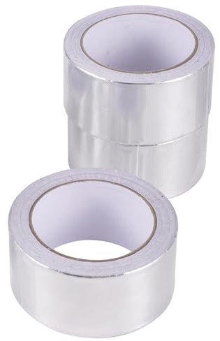 3Pack Aluminum Foil Tape 50mm*50m Highly Adhesive Aluminium Tape Withstand -20℃ to 80℃ Foil Duct Tape Insulation Dryer Vents and Metal Repair Sealing HVAC air Ducts Repairing Fixing kitchen Jointing