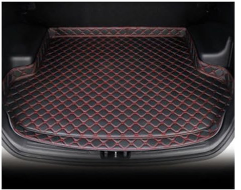 SRQORT Bandeja Maletero para Hyundai para Santa Fe 2013 2014 2015 2016 2017 2018 (7 Asientos) Esteras para Maletero De Coche Alfombra De Lado Alto Lfombrilla Maletero(Negro Rojo,A)