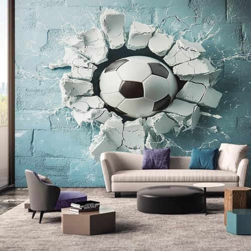 Generisch Tapete Fußball Wohnzimmer Schlafzimmer, Fototapete 3D Sport Fussball Kinder Jugend Wand Deko, Wallpaper, Wandtapete, Mustertapete, vliestapete, 200 x 140 cm &WWQ