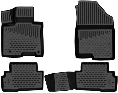 Walser XTR Gummi Fussmatten Auto für Hyundai Tucson Hybrid 2023-Heute, 100% passgenaue Auto Fußmatten, robuste Universal Fußmatte Auto, Gummimatten Auto, Auto Fussmatten Gummi