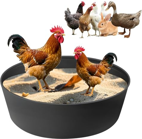 Hühnerstaubbadewanne,Suuwwn Hühnerstaubbad Sandbadewannen Hühnerstall-Reinigungsbehälter bodenloses Design rund Staubbad für unverzichtbares Stallzubehör